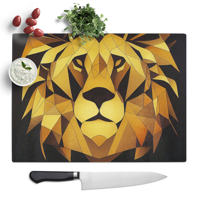 Breathtaking Lion Abstract  Glass Chopping Board
