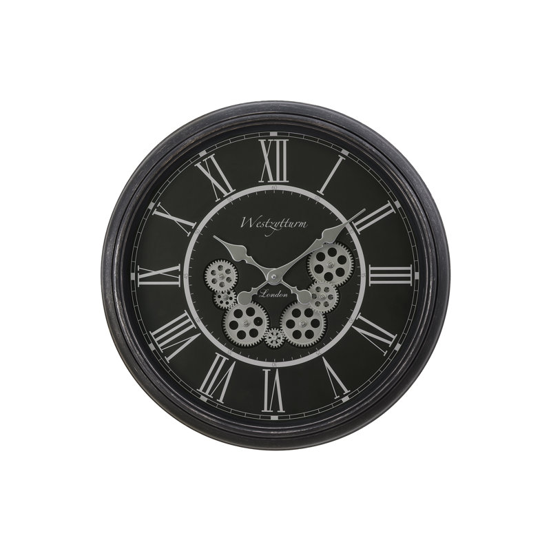 Rond, mécanisme d'engrenage, grande horloge murale