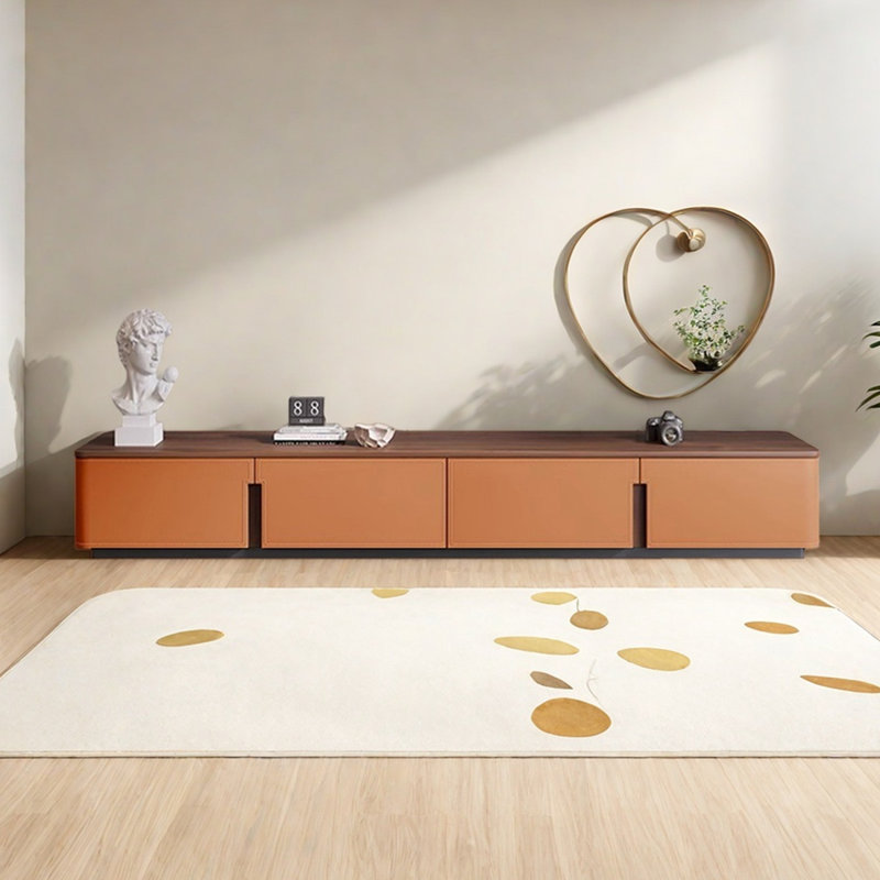 Meuble télé en bois de qualité supérieure, 94.48", Brun / orange