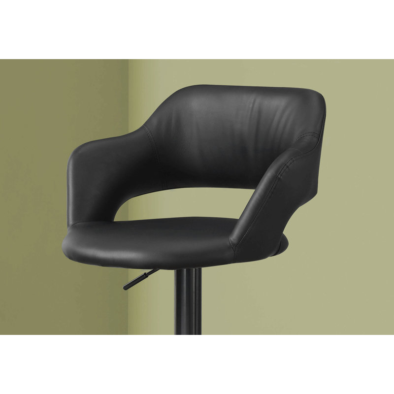 Tabouret de bar, pivotant, hauteur de bar, réglable, aspect cuir, Noir