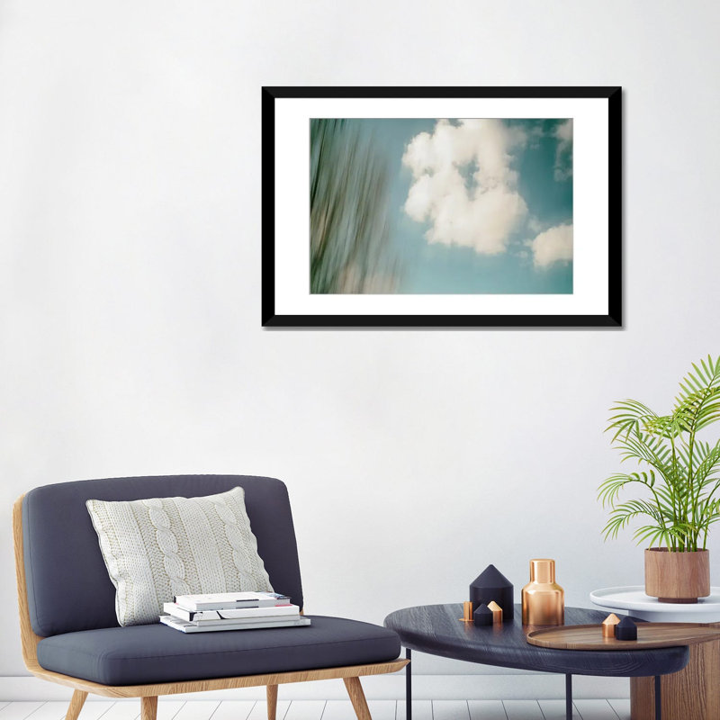 « cloud formations ii », impression sur toile, H 16 po x l 24 po x P 1 po, Papier d'art encadré noir, Blanc