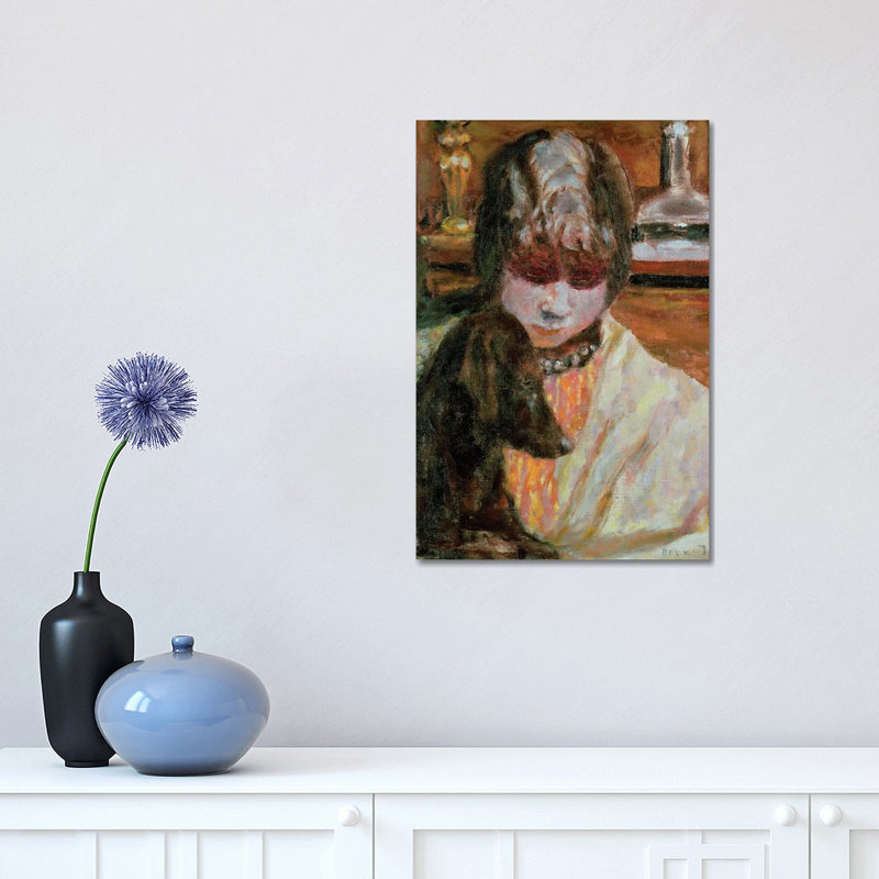 Femme avec un chien, vers 1913, H 18 po x l 12 po x P 1,5 po