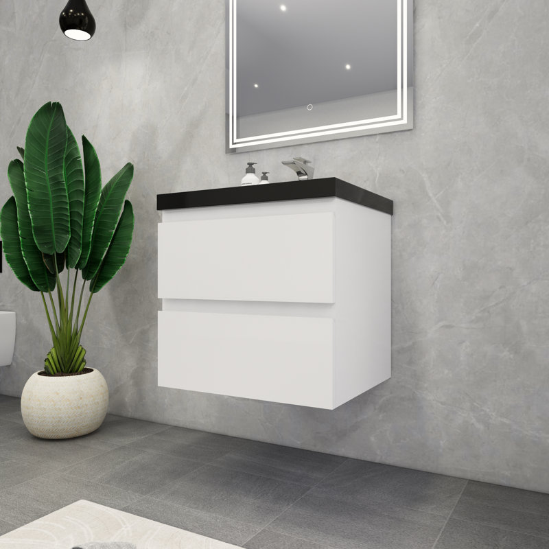 Ensemble de meuble-lavabo simple 24 po McConnico, Blanc lustré