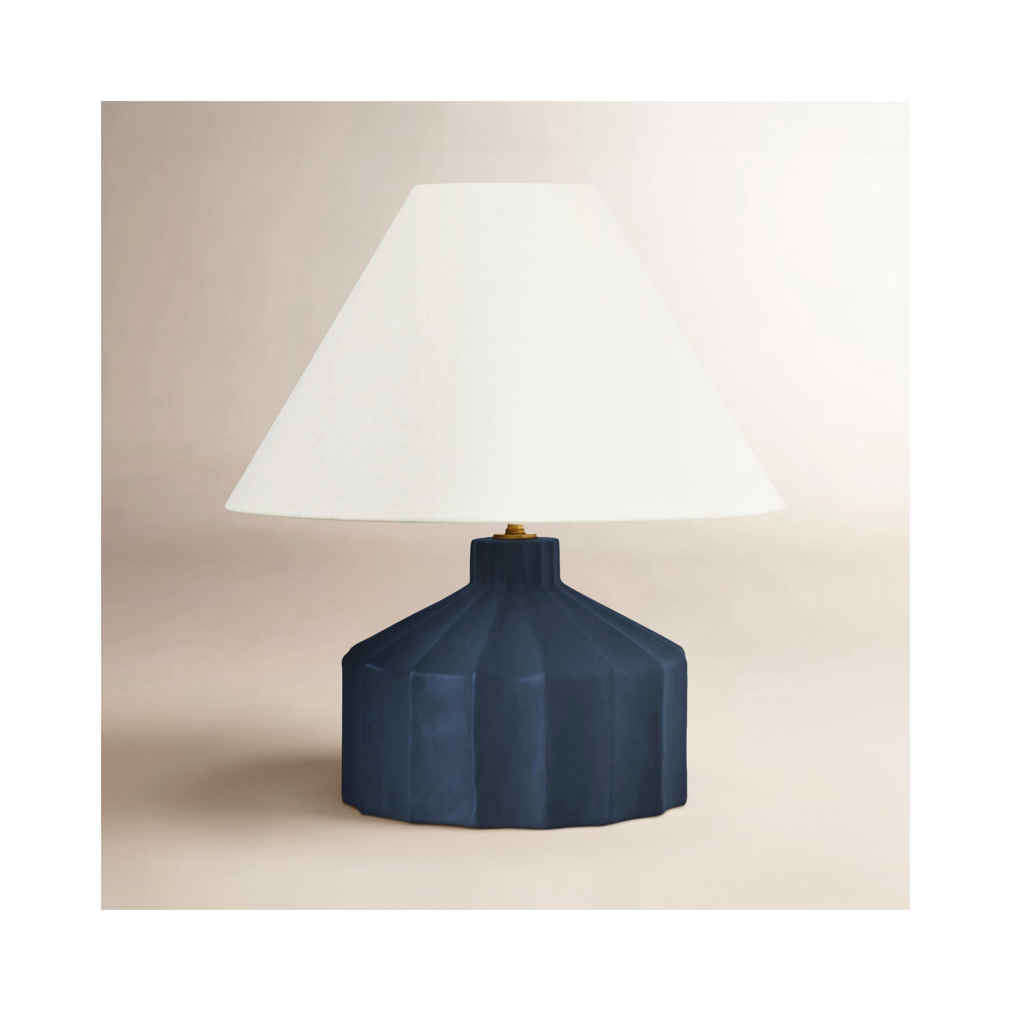 Leesa Ceramic Table Lamp, Matte Blue, 16.5" H x 15" W x 15" D