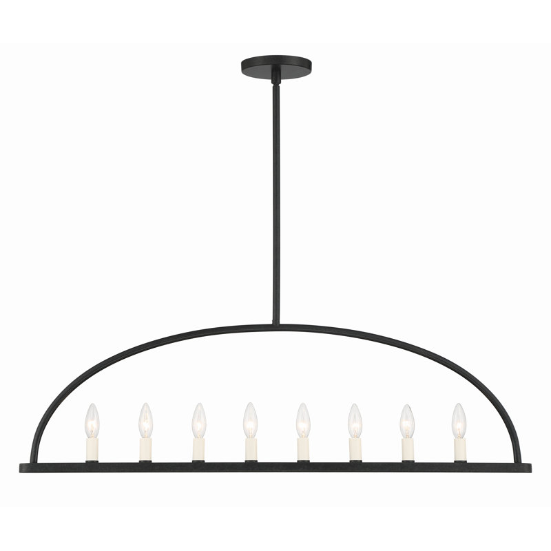 Aleena 8 - Light Lantern Geometric Chandelier, Noir