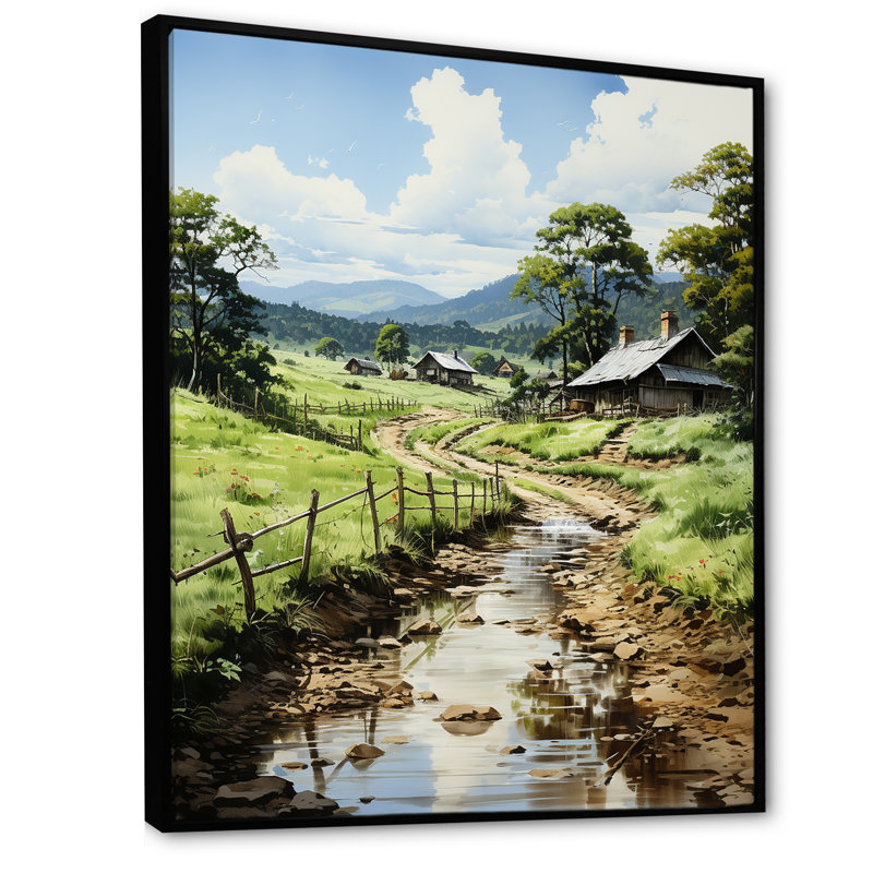 «Countryside Farm Bliss», Cadre flottant noir, H 40 po x l 30 po x P 1,5 po