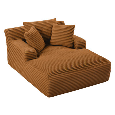 Oversized Chaise Lounge Chair Indoor, Corduroy Upholstered Modern Sofa Couch,No Assembly Required,Comfy Sleeper Sofa For Living Room,Office