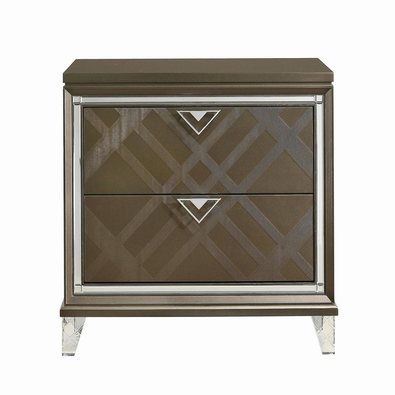 Deep Champagne 2 drawer bedside table
