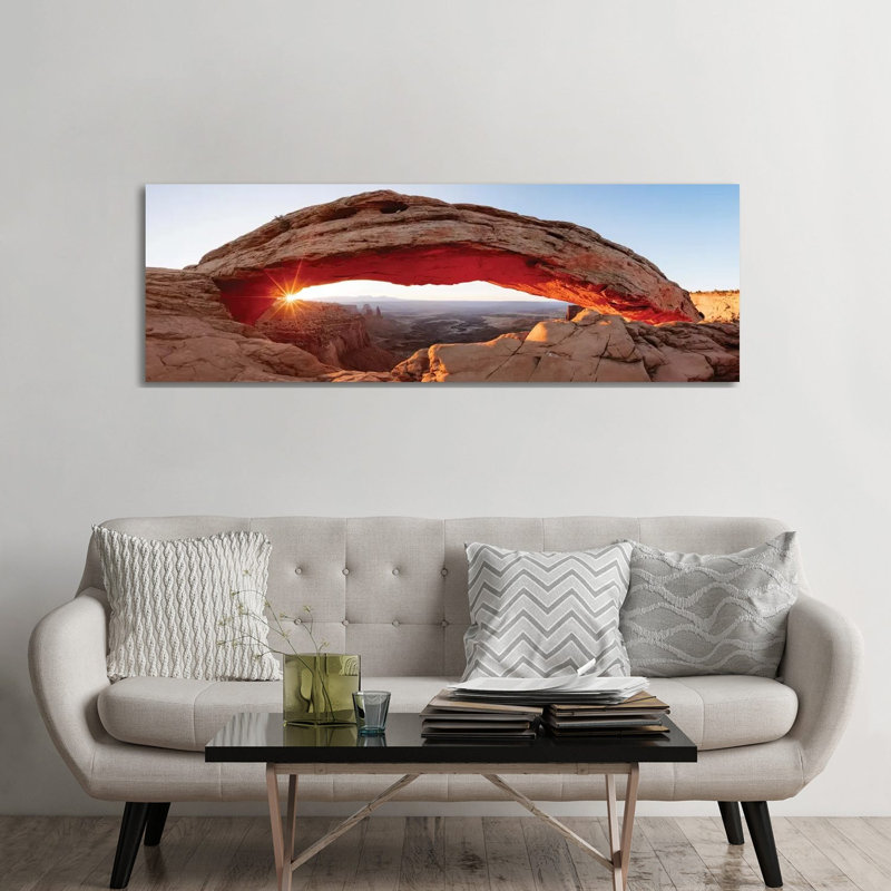 Mesa Arch at Sunrise I, Canyonlands National Park, Utah, USA 1 Piece Panoramic Wall Art on Canvas, Wrapped Canvas