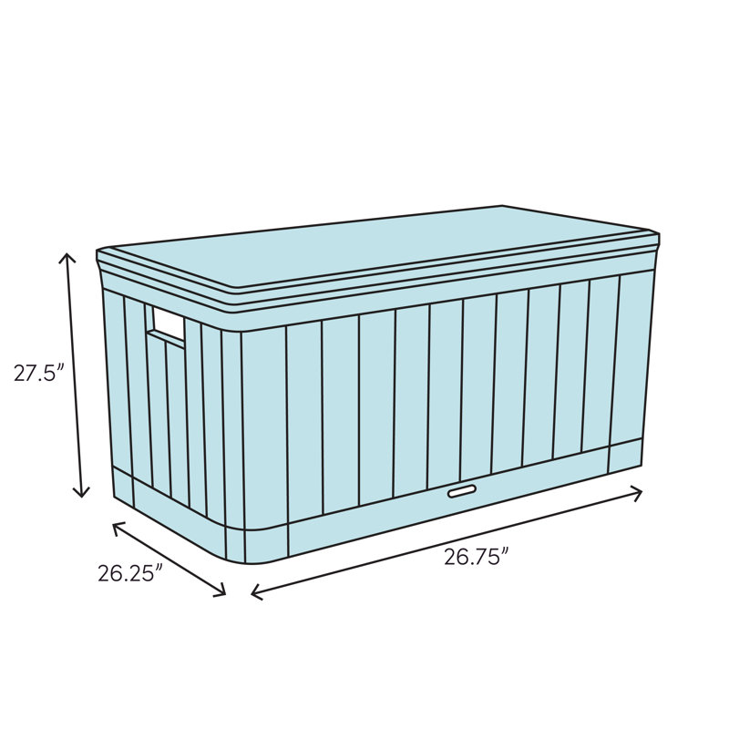Suncast 26.75'' W 60 Gallons Water Resistant Resin Lockable Deck Box, Gray