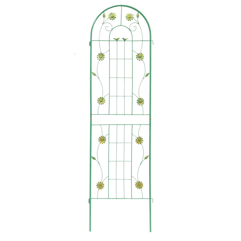 Paquet de 4 treillis de jardin en métal 71 po x 19,7 po antirouille pour plantes grimpantes, Green
