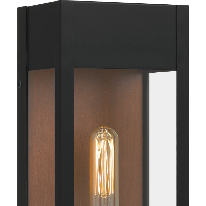 Plafonnier encastré extérieur noir mat Makassar, H 13 po x l 6 po x P 5,5 po