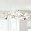 Ceramic Ginkgo Leaves Chandelier Lighting, D47"