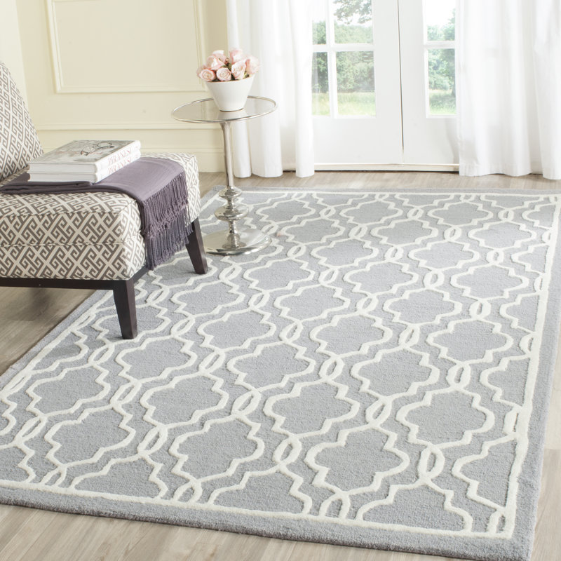 Spurgeon Geometric Wool Hand Woven Area Rug, Rectangle 61 x 91 cm