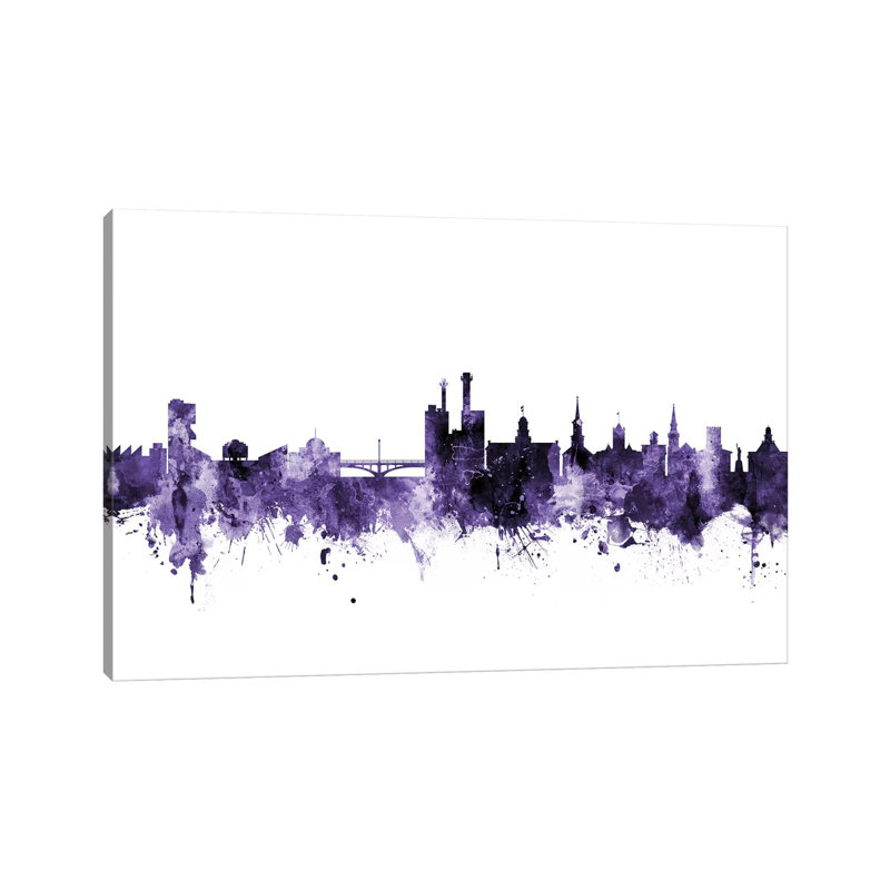 Lowa City, Lowa Skyline by Michael Tompsett - 1 Piece Wrapped Canvas Wall Art, 30.48 cm H x 45.72 cm W