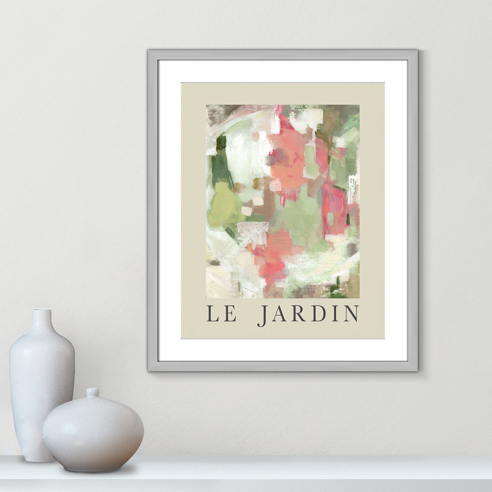 Riya "Le Jardin" Print by Carol Robinson, Silver Single Picture Frame, Yes, 25.5" H x 21.5" W x 1.25" D