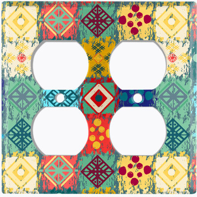 Patterned 2 - Gang Duplex Outlet Standard Wall Plate