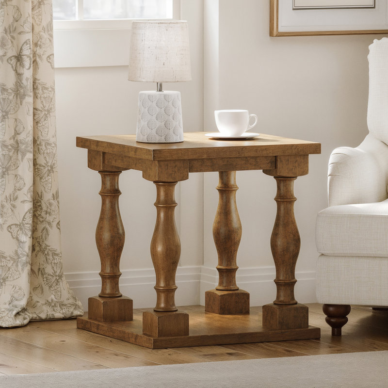 Demakis Mid-Century Modern Solid Wood End Table