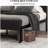 Metal Platform Bed Frame With Wooden Headboard & Footboard – Black Oak – Modern Storage Style