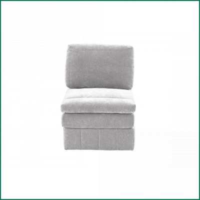 Chaise de salon modulaire sans accoudoirs en tissu de suède gris granit avec coussin triple couche | Sans accoudoirs | Suède | Gris