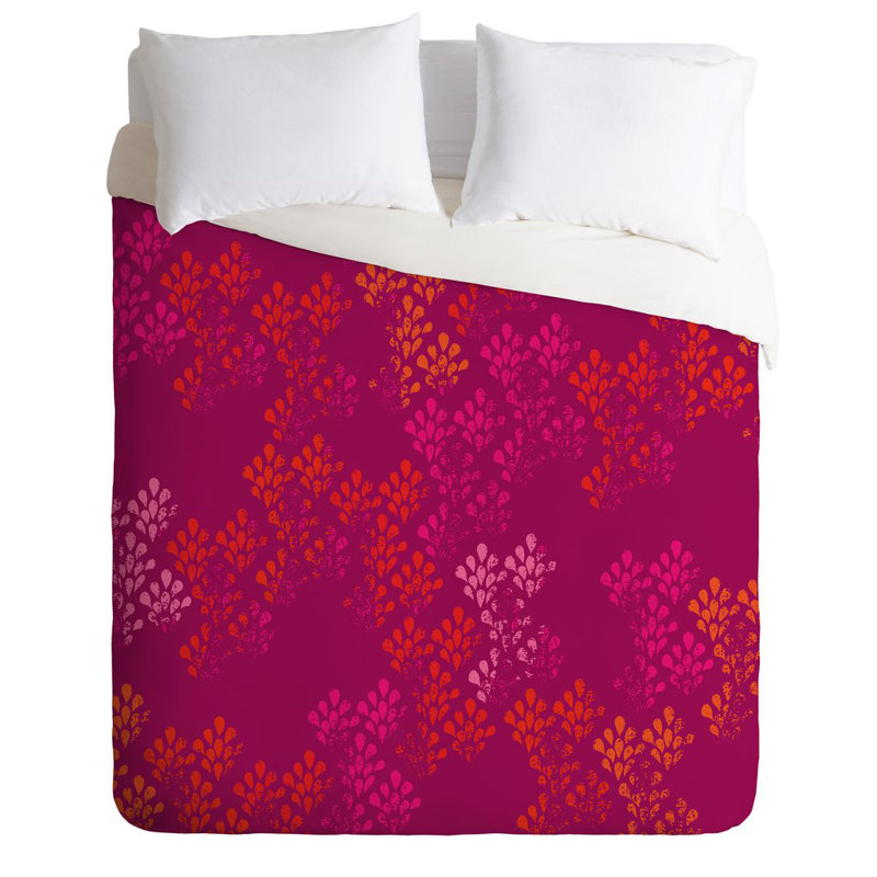 Polyester Floral Duvet Cover, King Duvet + 2 Shams