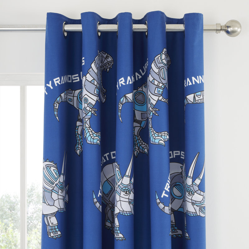 Dinobot Eyelet Blackout Sliding Panel Curtains