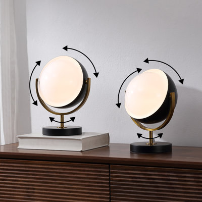 Orion 12" Modern Contemporary Adjustable Rotating Globe with Sliding Diffuser Shield LED Table Lamp