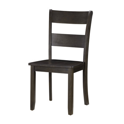 De 2 chaises de salle à manger en noyer vieilli, siège en bois à dossier haut sans accoudoirs, dossier solide, assise épaisse de 18 mm, pieds fuselés, capacité de 220 lb, profondeur de siège de 16 po, hauteur de finition en bois de 18 po, dos arrondi