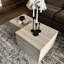 Tables basses gigognes en faux marbre - Ensemble de 2 tables d'appoint carrées modernes pour le salon, aucun assemblage requis, travertin-1455797766