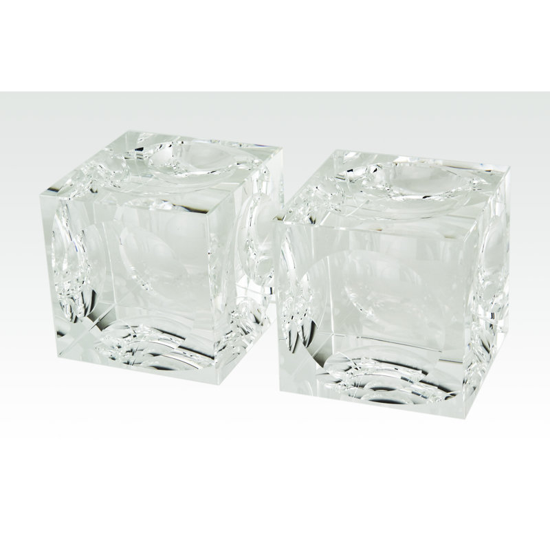Cube Crystal Bookend Pair