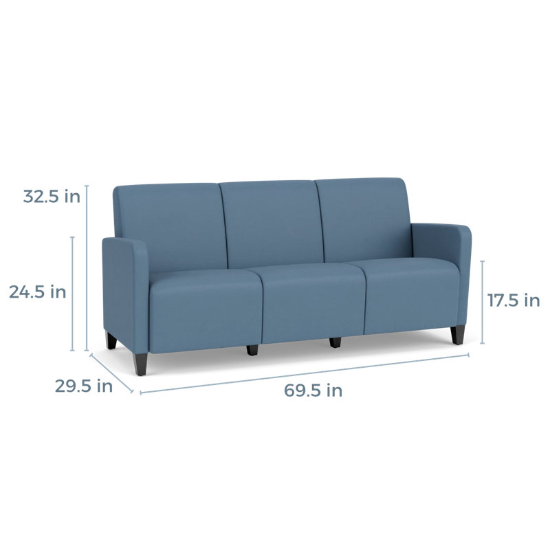 Fauteuil de réception 3 places Ravenna, Bois noir, Open House Quarry - bleu