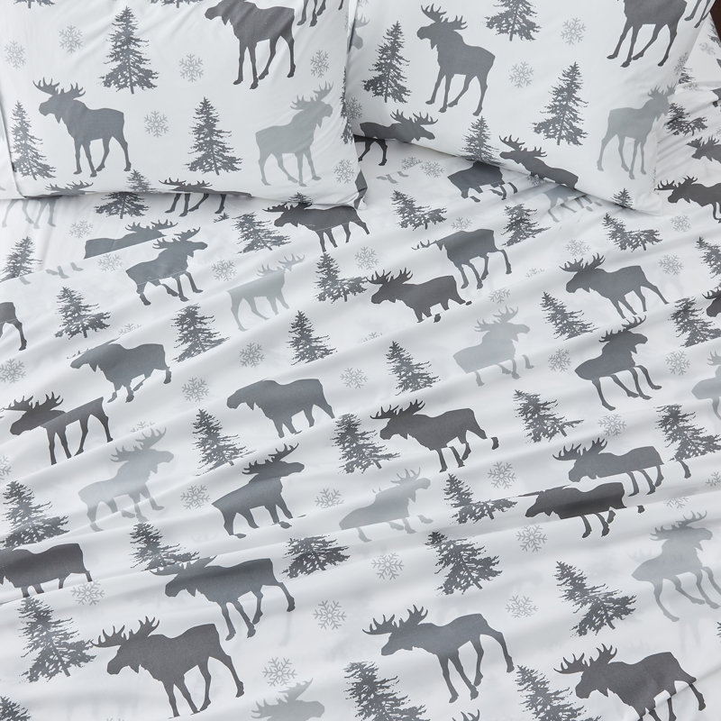 Ultra Soft Lodge Printed Microfiber Sheet Set, Lodge - Moose, Full