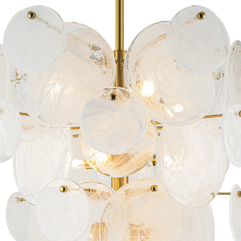 Lustre 12 lumières en forme de cône en verre fait à la main