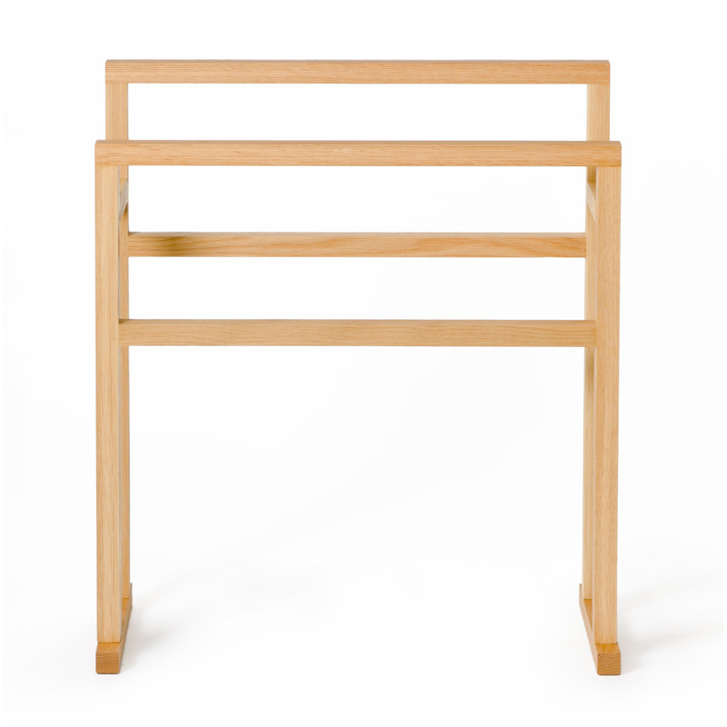 Belinda Wood 4 Freestanding Towel Stand, Natural Oak