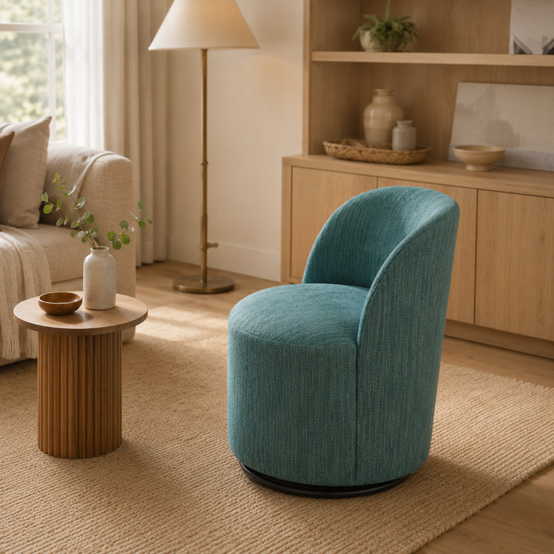 Chaise rembourrée pivotante