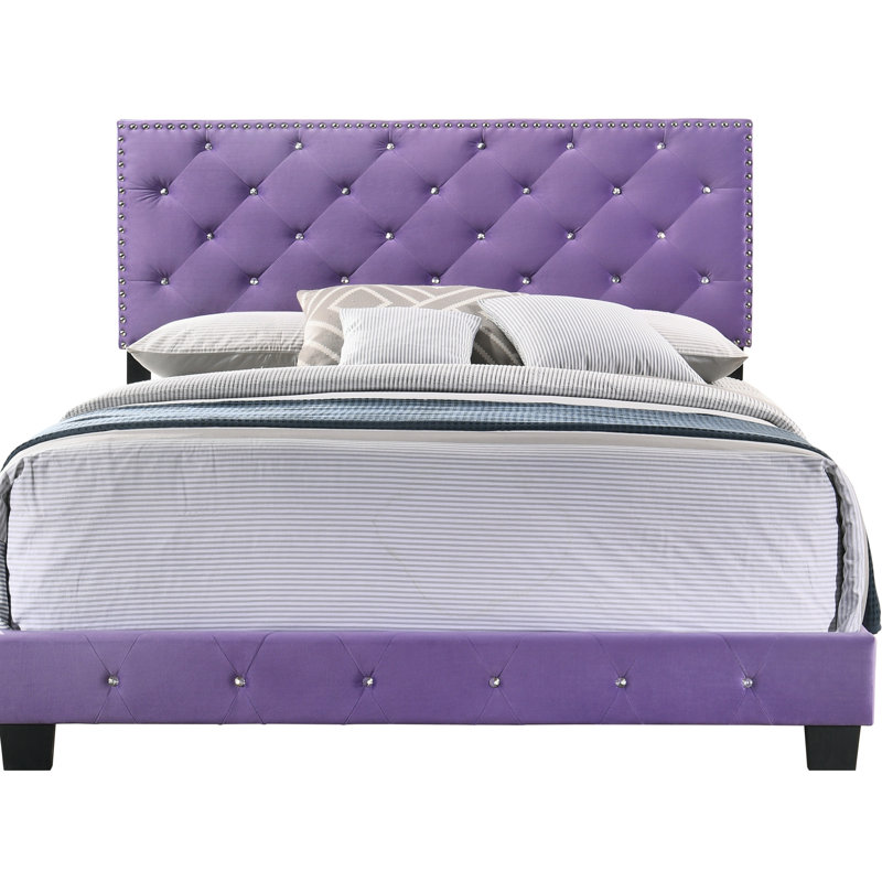 Lit transitionnel mauve pour chambre à coucher - H 48 po x l 58 po x P 77 po et durable, vibrant, facile à assembler, assorti à divers décors avec structure de support solide