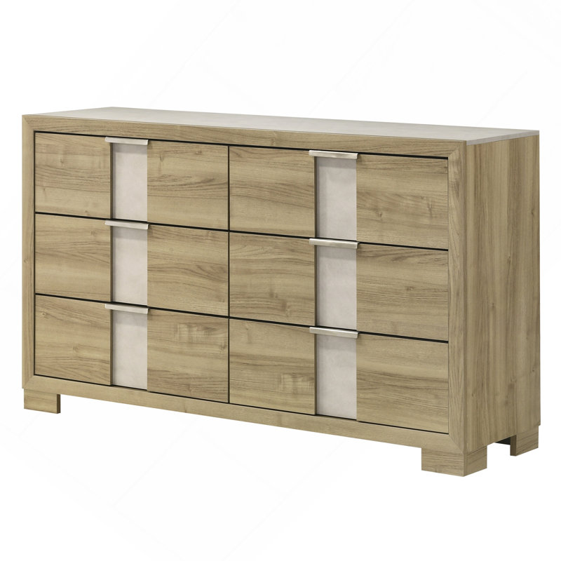 Mobilier de chambre à coucher en bois flotté avec commode à six tiroirs 1pc