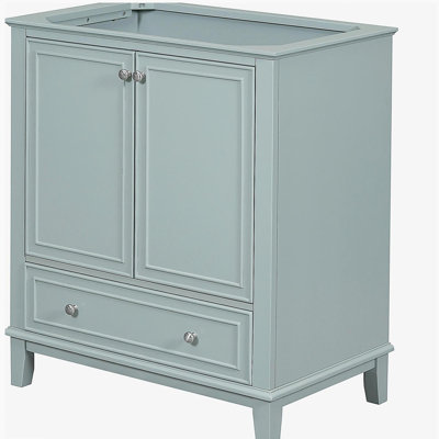 Meuble-lavabo 30 po sans lavabo, base seulement, armoire de salle de bain multifonctionnelle avec porte et tiroir, structure solide et panneau de fibres à densité moyenne