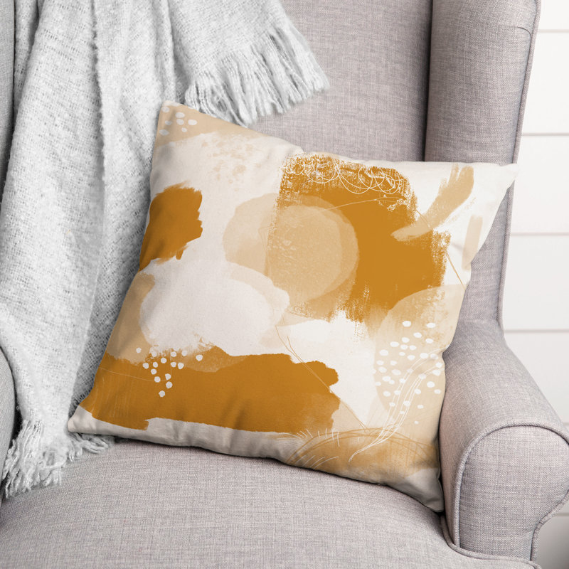 Outdoor Square Pillow Cover & Insert, Orange/Yellow