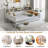 Multifunctional Wooden Daybed With Storage Shelves, Study Desk And Trundle-1806765190-1806765184