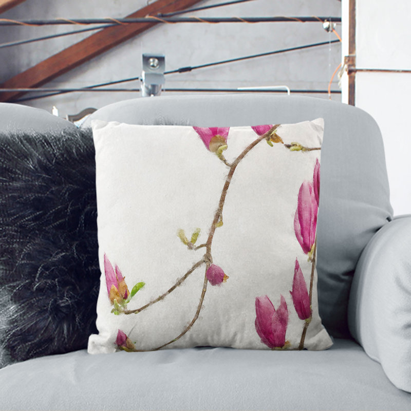 Floral Flowers Painting Cushion with Filling, 55cm H x 55cm W x 20cm D
