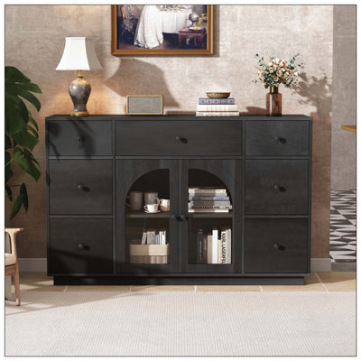 Armoire avec rangement 2 portes et 7 tiroirs pour l'entrée de la salle à manger