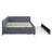 Full Size Upholstered Daybed with Trundle Sofa Bed Frame, No Box Spring, Linen Fabric, Gray-129160691