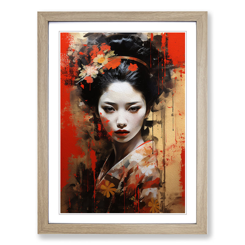 Single Picture Frame Print on Wood, 34cm H x 25cm W, Oak Framed