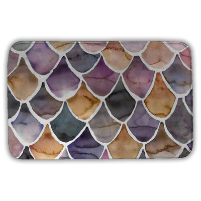 Purple like a mermaid Bath Mat with Non-Slip Backing - Quick Dry Memory Foam Bathroom Rug - Absorbent - Modern Plush Spa-Style - Machine Washable