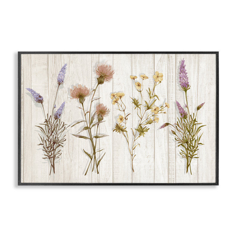 Fleurs sauvages, estampe numérique par Alex Black, Giclée encadrée noir minuit, H 16 po x l 24 po