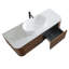 Meuble-lavabo courbé et cannelé avec porte-serviettes et rangement-908503210