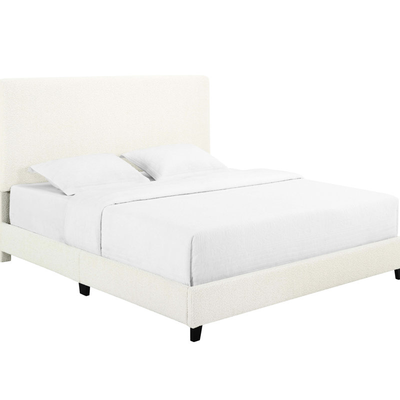 Grand lit plateforme tapissier Contemporary