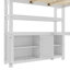 Grand lit mezzanine en bois spacieux avec armoire de rangement et bureau, conception moderne pour la maison