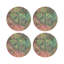 Sous-verres ronds en cuir aquarelle